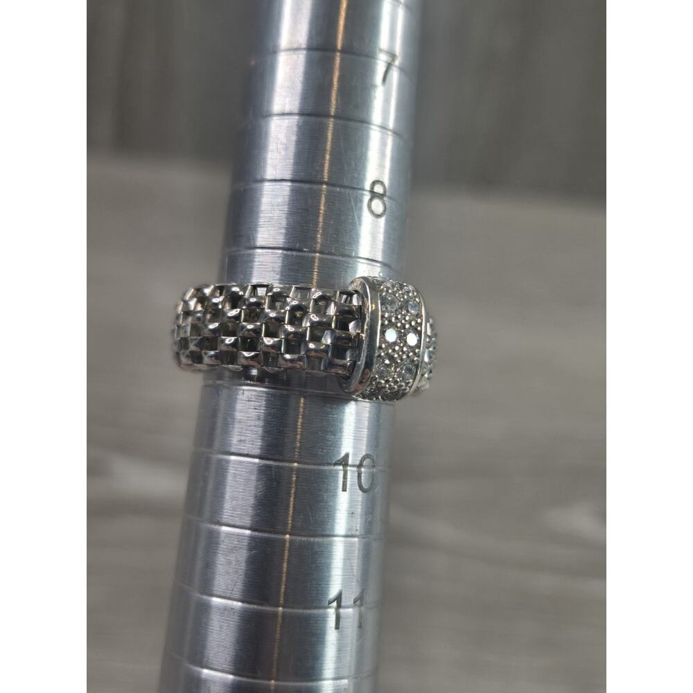 Silpada R2980 Sterling Silver Retired Diamonique CZ Stretch Ring Adjustable - Picture 4 of 4